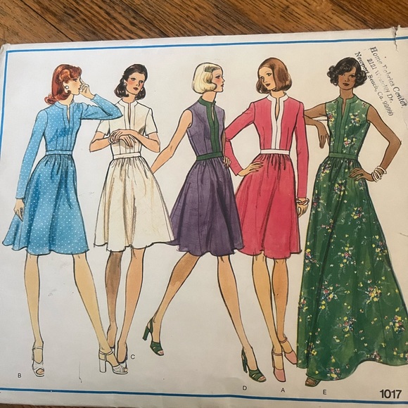 Vogue’s Vintage Basic Design Dress Sewing Pattern 1017 Size 12 Maxi Short Uncut - Picture 3 of 10